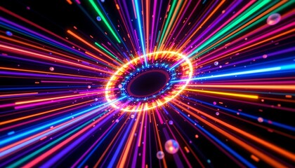 Vibrant Cosmic Vortex Colorful Light Rays