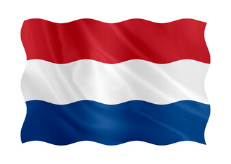 Obraz premium Digital composite. Flag of The Netherlands waving with a fabric overlay. Dutch, Nederland, Holland,
