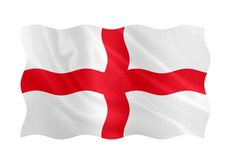 Fototapeta premium Digital composite. Flag of England waving with a fabric overlay. English