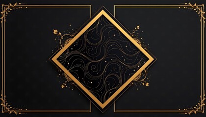 Elegant Abstract Design with Gold Accents and Flowing Pattern