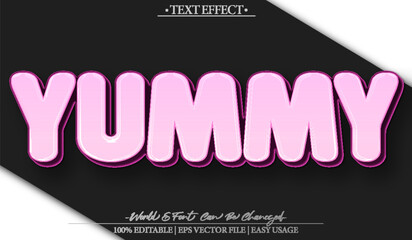 Yummy Tasty Delicious Sweet Treat Dessert Snack Text Effect Editable Alphabet