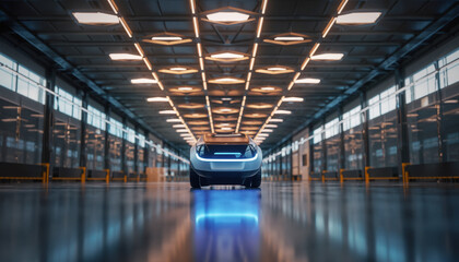 The logistics industry for shipping and sorting goods uses modern robotic technology systems.