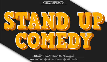 Stand Up Comedy Humor Funny Joke Laugh Performance Text Effect Editable Alphabet