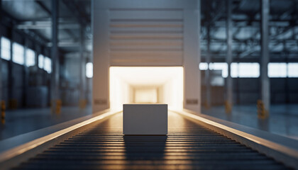 The logistics industry for shipping and sorting goods uses modern robotic technology systems.