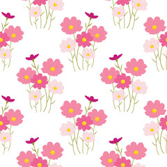 Flower vector seamless pattern illustration floral background 
