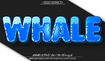 Whale Ocean Sea Marine Giant Aquatic Creature Text Effect Editable Alphabet