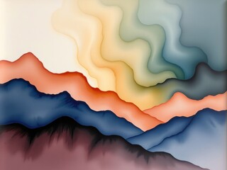 Serene Abstract Watercolor with Calm Organic Shapes