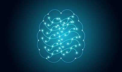 Glowing Neural Brain Artificial Intelligence Technology Background