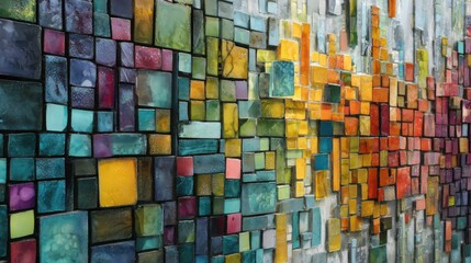 Colorful mosaic tiles abstract art textured background