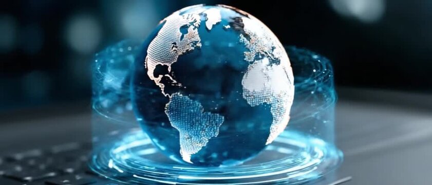 Global Connection: A digitally rendered globe glows with a network of connections.