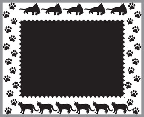 Paw Prints Background. Cute pets and Dogs pets paw print isolated on white background.