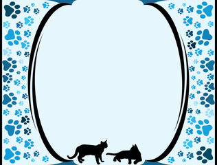 Paw Prints Background. Cute pets and Dogs pets paw print isolated on white background.