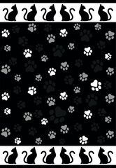 Paw Prints Background. Cute pets and Dogs pets paw print isolated on white background.