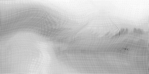 Black halftone gradient dot patterns background