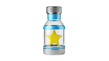Glass Bottle with Yellow Star Inside