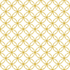 Fototapeta premium 七宝（和柄）のシームレスパターン 手描き 金