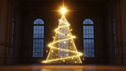 Glowing Christmas Tree in Grand Hall