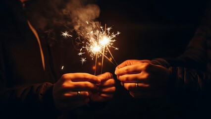 Sparkler Celebration: Warmth and Joy in the Night