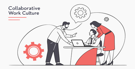 Team collaboration and communication in modern office setting