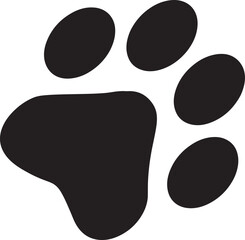 Paw Prints. Cute pets and Dogs pets paw print isolated on white background. Animal paw prints.