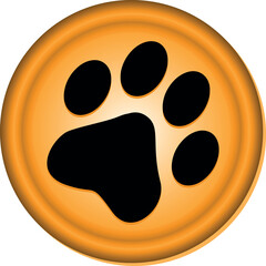 Paw Prints. Cute pets and Dogs pets paw print isolated on white background. Animal paw prints.