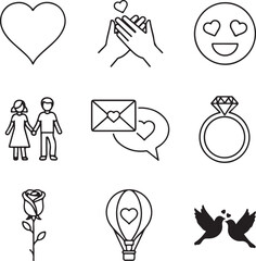 Collection of valentine's day icons Vector