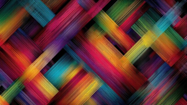 Colorful abstract pattern with intersecting diagonal lines - Powered by Adobe