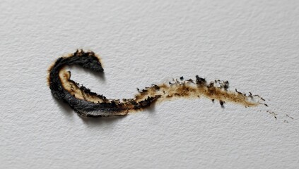 Burnt mark on white paper