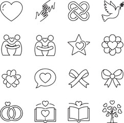 Collection of valentine's day icons Vector