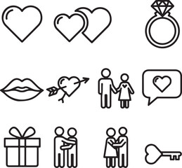 Collection of valentine's day icons Vector