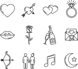Collection of valentine's day icons Vector