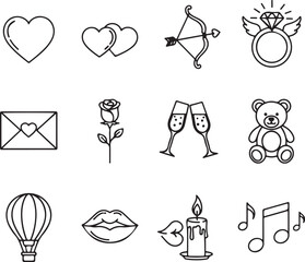 Collection of valentine's day icons Vector