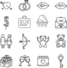 Collection of valentine's day icons Vector