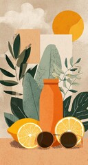 Summery still life with citrus