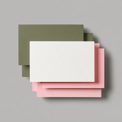 Blank business cards, layered, three colors