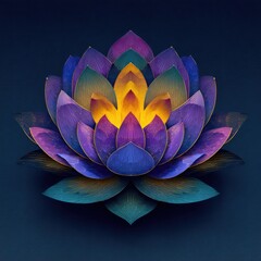 Vibrant lotus flower illustration