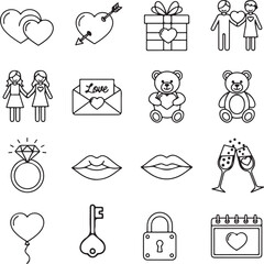 Collection of valentine's day icons Vector