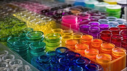 Vibrant colors in laboratory equipment
