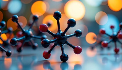 Molecular Model Illustration for Scientific and Technological Themes