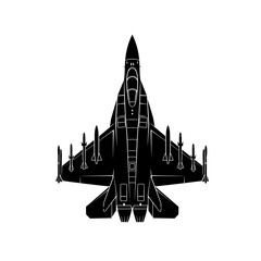 Fighter Jet Icon &ndash; Military Aircraft Silhouette for Aviation, Defense & Technology Design