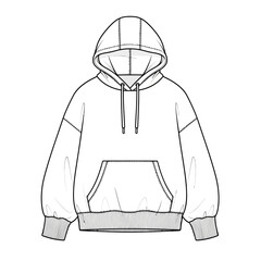 Sweatshirt Outline Icon &ndash; Crewneck Pullover Front and Back Apparel Design Template