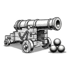 old cannon isolated