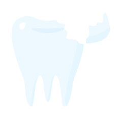 Damaged tooth, carious cavity, tooth decay.