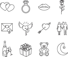 Collection of valentine's day icons Vector