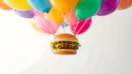 Juicy cheeseburger with toasted bun and melted cheese, presented in a bold and appetizing style, ideal for fast food advertising, restaurant menus, food promotions, and modern culinary branding visual