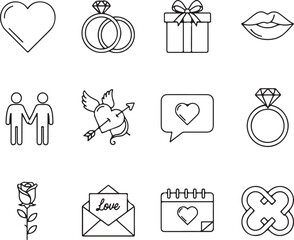 Collection of valentine's day icons Vector