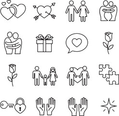 Collection of valentine's day icons Vector