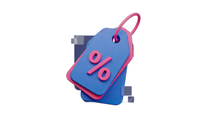 Discount Tag with Percentage Symbol 3D Icon