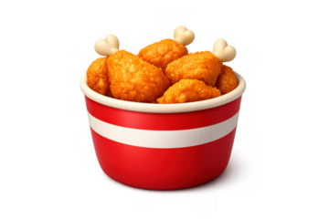 Delicious fried chicken bucket for enticing restaurant menu and promotional design