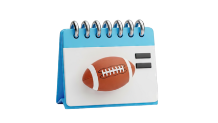 Football on a Desk Calendar Icon